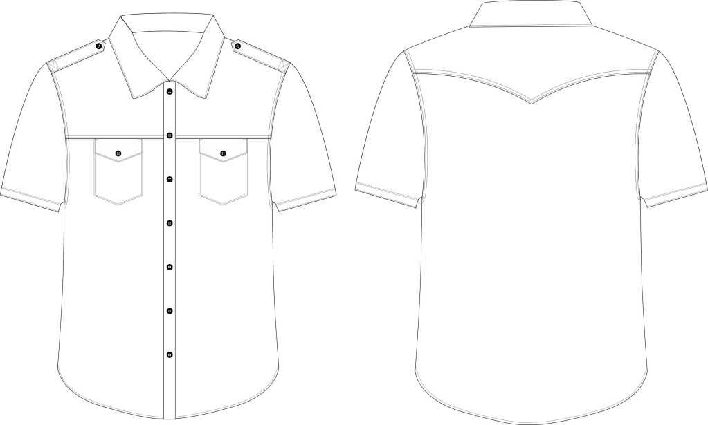 Gambar Desain Baju Kemeja Putih Polos Center Hem 2016 Vector Cdr