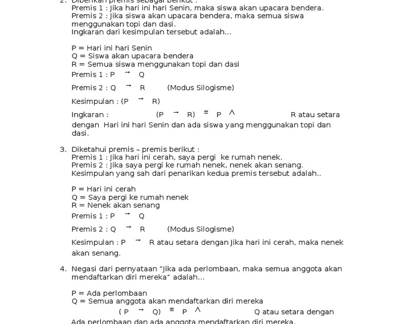 27+ Contoh Soal Penarikan Kesimpulan Logika Matematika Dan Pembahasannya
