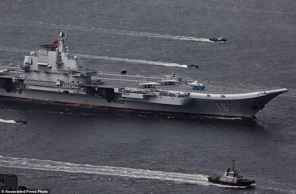 The Liaoning began sea trials as China's first aircraft carrier in 2011 and has more recently conducted fully integrated drills with its complement of J-15 jet fighters and a variety of support ships