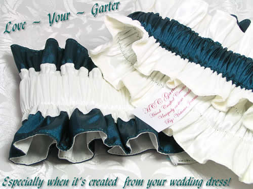 Custom Created from the Brides Ivory Wedding dress and Brides maides Teal