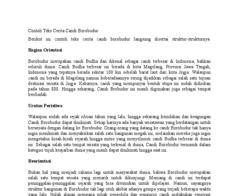 Teks Sejarah Candi Borobudur Beserta Strukturnya Dunia