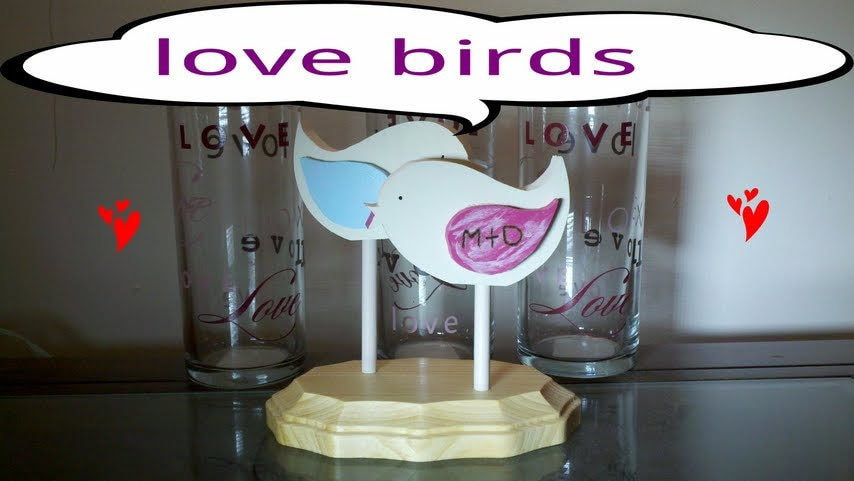 Country style personalized love birds wedding cake topper FREE SHIPPING