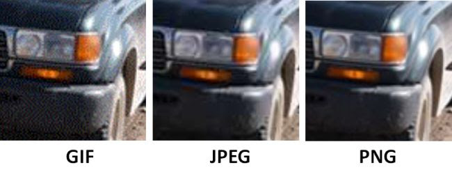 Comparativo entre GIF, JPEG e PNG - retirada do site infowester