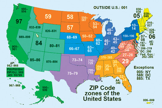 Us Postal Service Zip Code Map By County