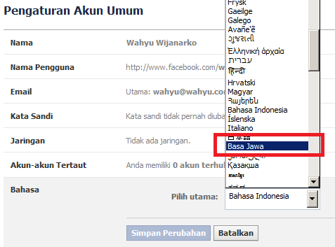Facebook Basa Jawa