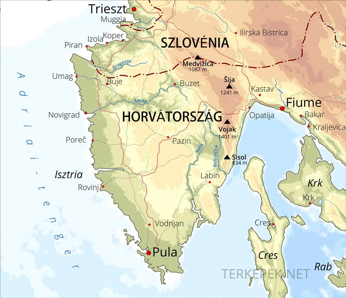 horvátország térképe magyarul