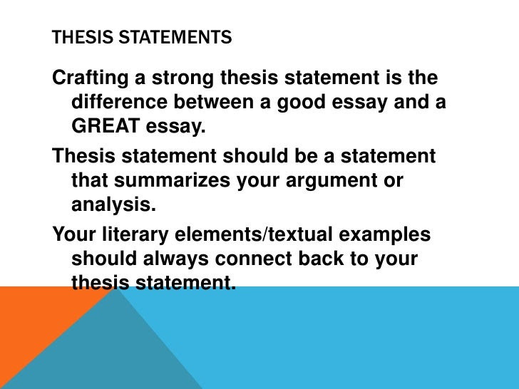 a good thesis statement for an essay