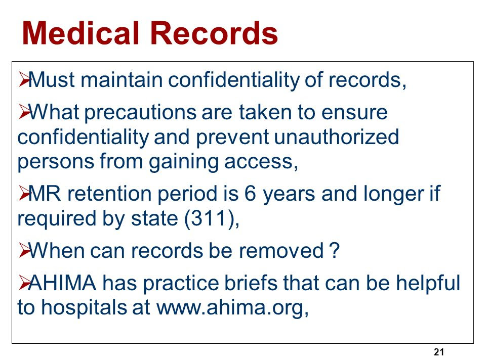 Retention Period Of Medical Records