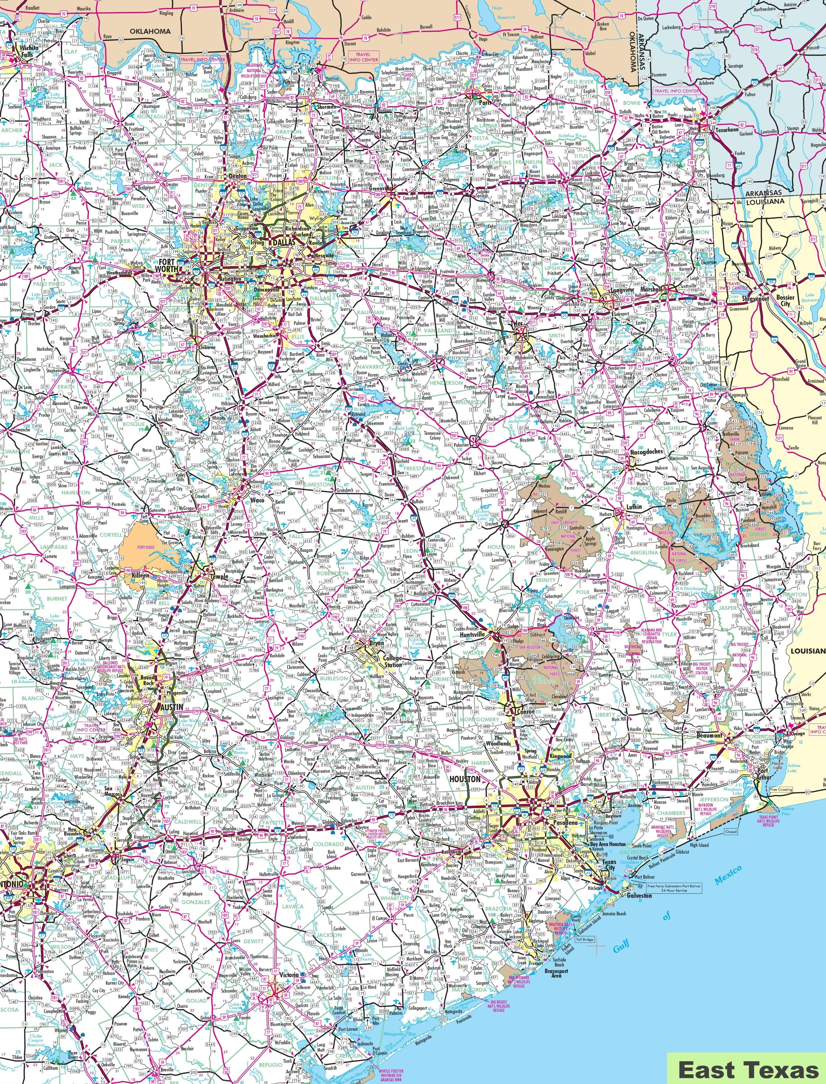 North East Texas Map | Draw A Topographic Map