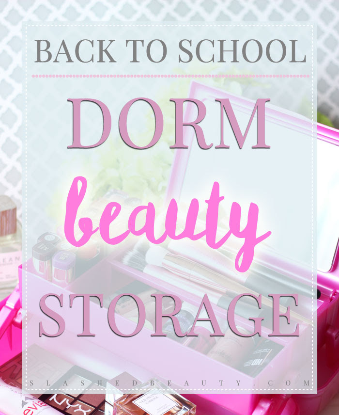 Dorm beauty storage can be easy with these three solutions to keep all of your beauty must-haves organized! | Slashed Beauty