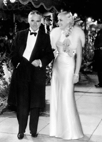 Paulette Goddard and Charlie Chaplin in Formal Attire Paulette Goddard and Charlie Chaplin in Formal Attire