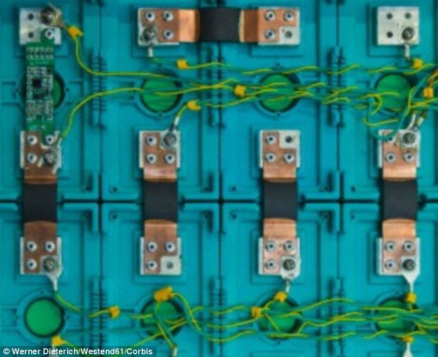 The physicists discovered that microscopic vulnerabilities steer lithium ions through the battery haphazardly, eroding it in an irregular manner and reducing its efficiency. The lithium ion battery of an electric car is pictured