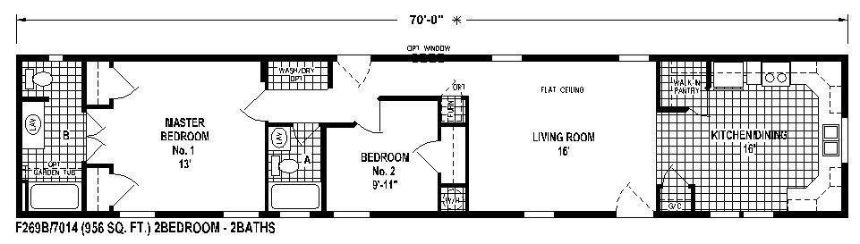 Floor Plan For 1976 14X70 2 Bedroom Mobile Home - mobile home for sale