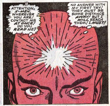 'I've got a headache THIS big...and it's got Lilandra Neramani written all over it.' Uncanny X-Men #23