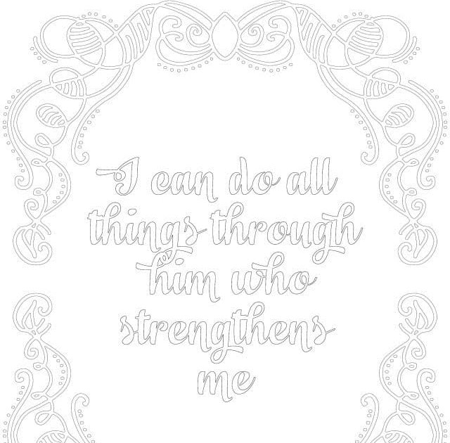 Simple I Can Do All Things Coloring Page for Kids