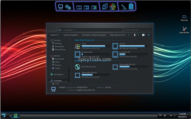 neon skin pack 2 0 x86 Windows themes thumb Top 10 Windows 7 Themes, Visual Styles, Stylish Transformation Skin Packs for Win7