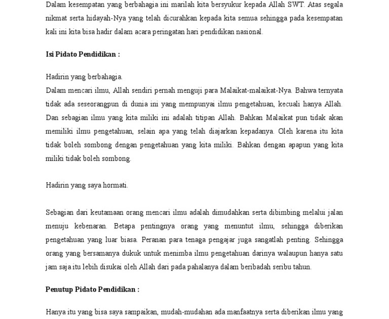 Contoh Soal Dan Contoh Pidato Lengkap Contoh Pidato Persuasif Tentang Pendidikan Secara Singkat