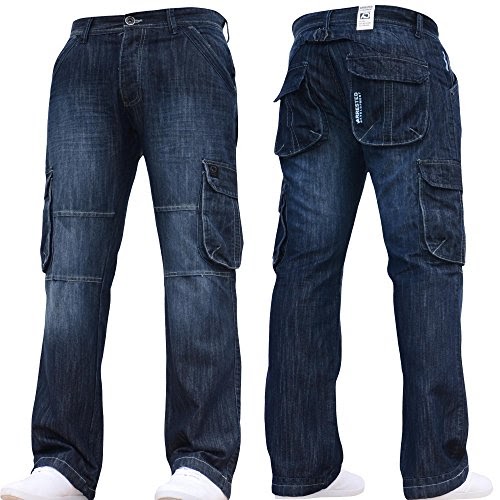 dark denim cargo pants