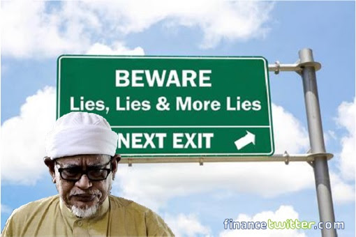 Hadi Awang - Liar - Beware Of Lies Ahead Signboard