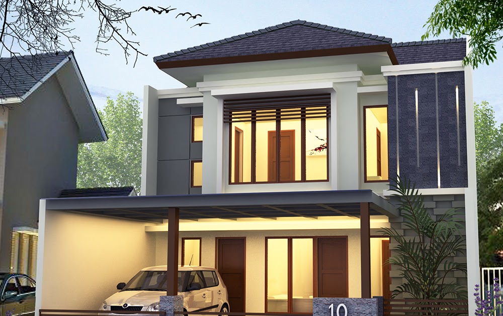 Desain Rumah Minimalis 2 Lantai Warna Ungu - Indosiad