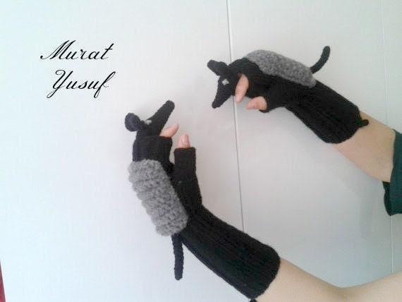 Original Design Cute Armadillos gloves,long fingerless gloves, costume, Valentine day, boy, girl - muratyusuf Original Design Cute Armadillos gloves,long fingerless gloves, costume, Valentine day, boy, girl - muratyusuf
