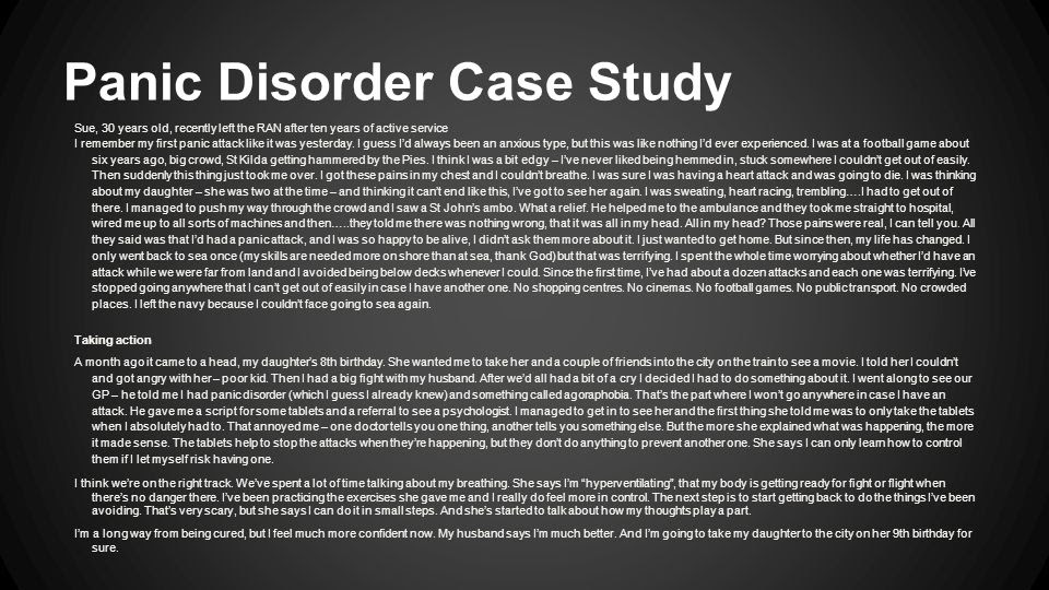 case study about panic disorder