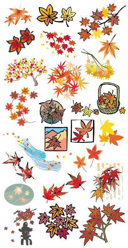 100 紅葉 イラスト 手書き 写真素材 フォトライブラリー