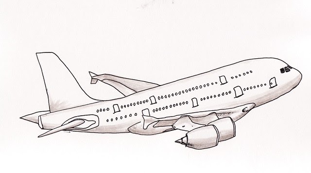 Airbus A380 Coloring Pages Sketch Coloring Page