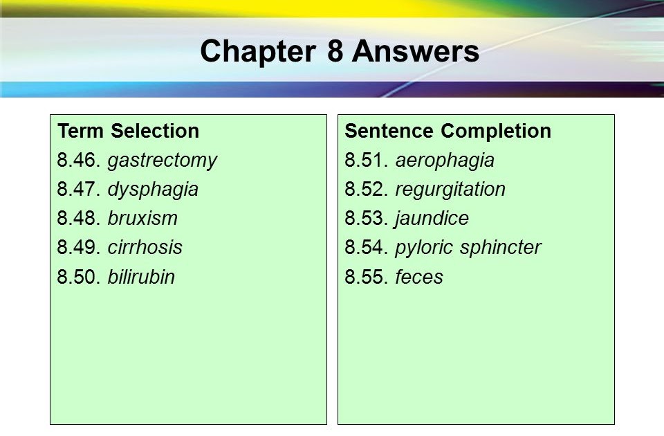 medical terminology chapter 8 assignment