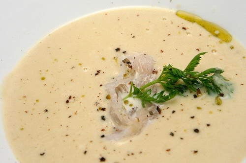 Fish Chowder with Sea Bass Carpaccio