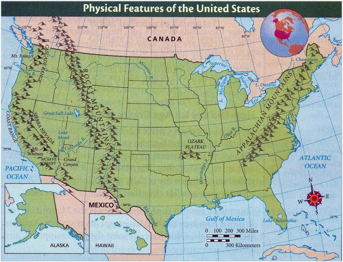 physical feature map of the united states United States Map Europe Map Physical Features Of United States physical feature map of the united states