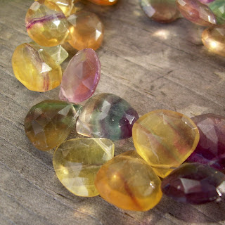 faceted fluorite briolettes