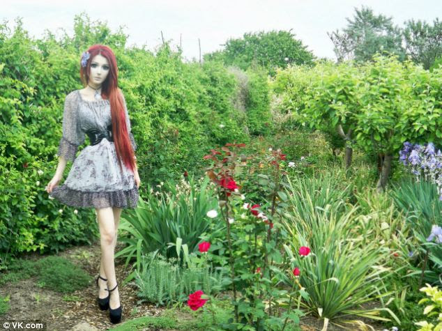 Anime-inspired: Shpagina is said to spent 30 minutes applying make-up to each of her eyes in her efforts to perfect her anime-inspired look
