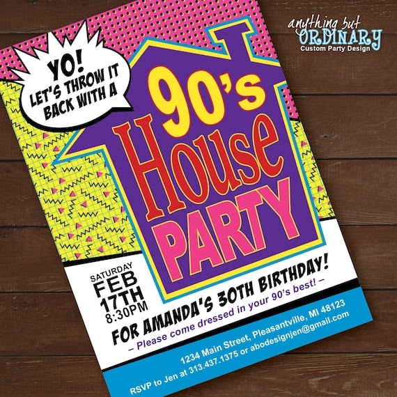 Blank 90S Party Invitation Template / Free Theme Party Online