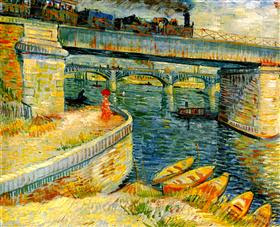Puentes a través del Sena en Asnières, Vincent van Gogh