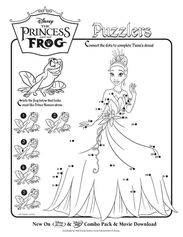 The Princess And Frog Activity Sheets
