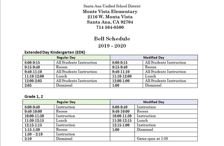 Mountain View High School El Monte Bell Schedule Allawn
