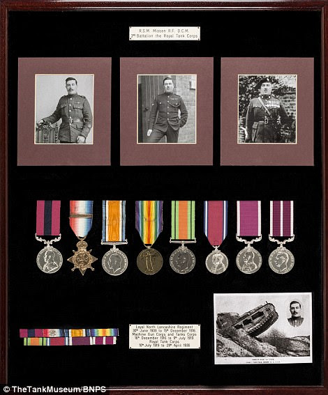 On display at the tank museum are myriad of Sgt Missen's personal effects, including his war medals and ID tags