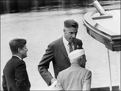 John F. Kennedy, John Kenneth Galbraith, and Jawaharlal Nehru, in a photo from Galbraith’s book, ‘‘Ambassador’s Journal: A Personal Account of the Kennedy Years.’’ John F. Kennedy, John Kenneth Galbraith, and Jawaharlal Nehru, in a photo from Galbraith’s book, ‘‘Ambassador’s Journal: A Personal Account of the Kennedy Years.’’