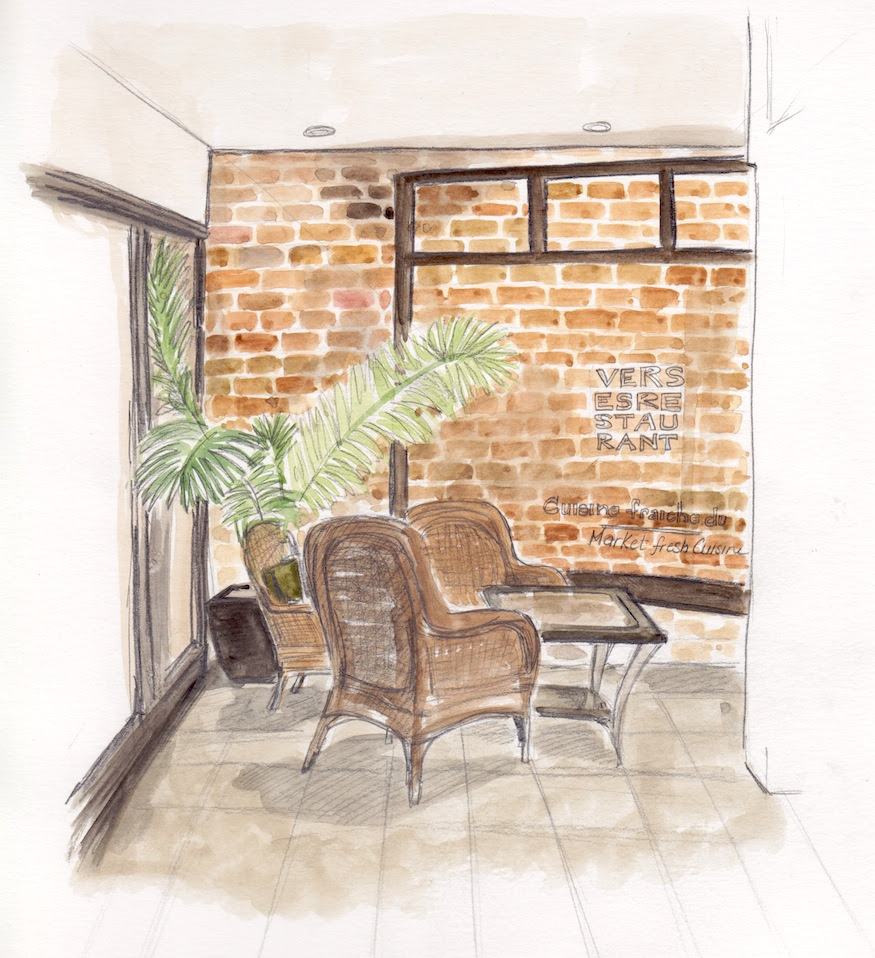 Montreal Hotel Nelligan Verse Restaurant Urban Sketching