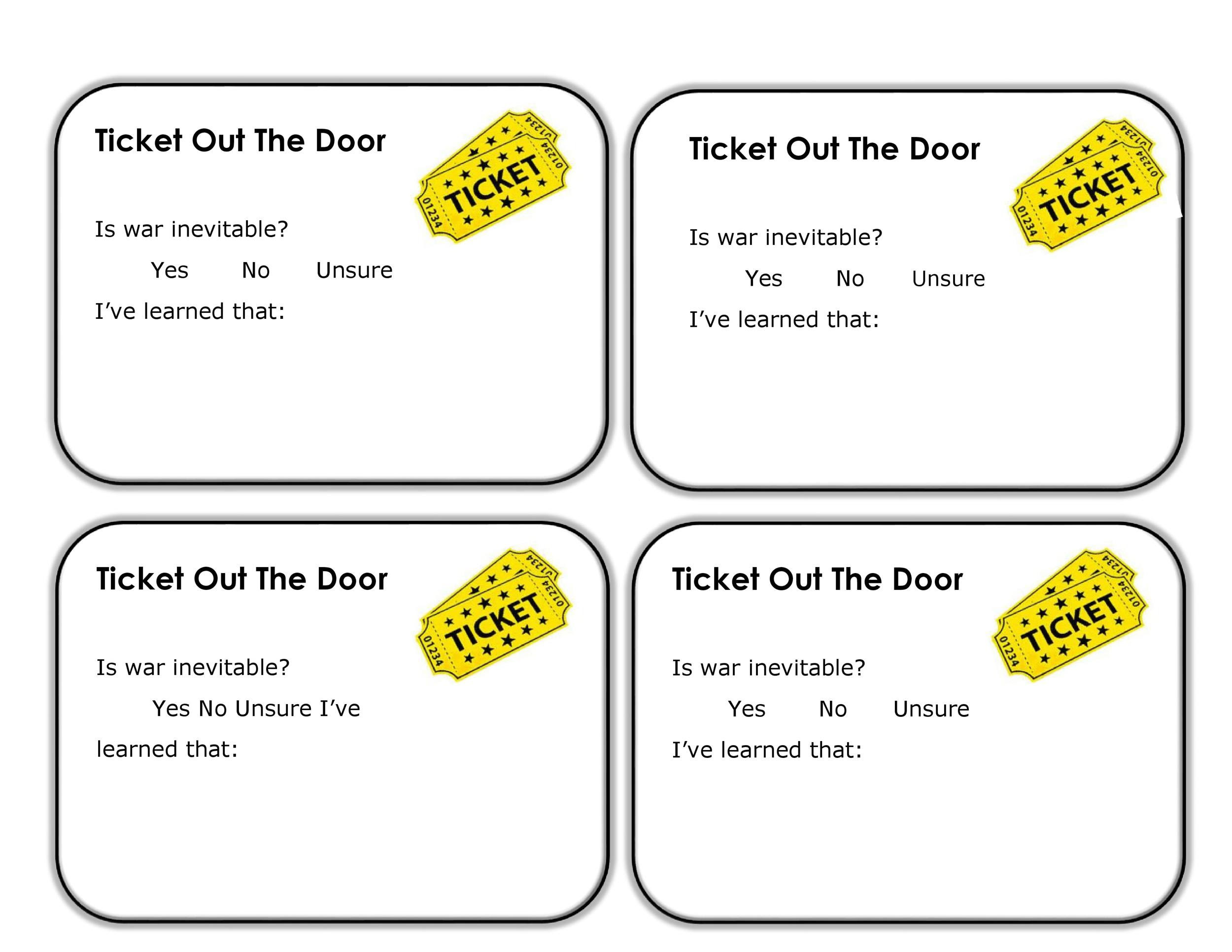 Exit Ticket Template Word Master Template