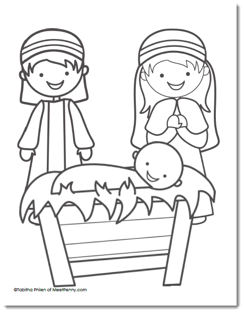 Free Nativity Coloring Page Meet Penny Free Nativity Coloring Page Meet Penny