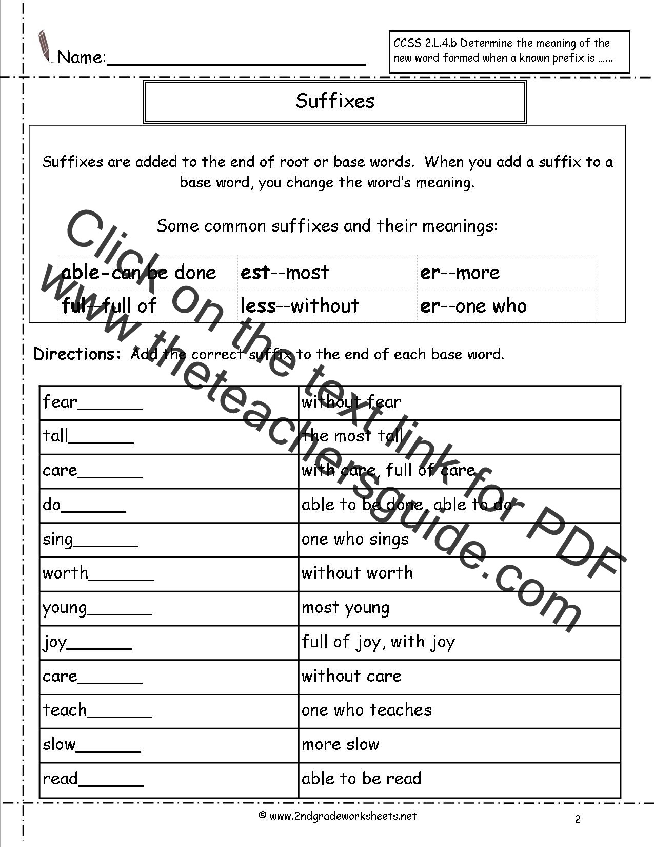 Prefixes And Suffixes Worksheet - Nidecmege Intended For Prefixes And Suffixes Worksheet