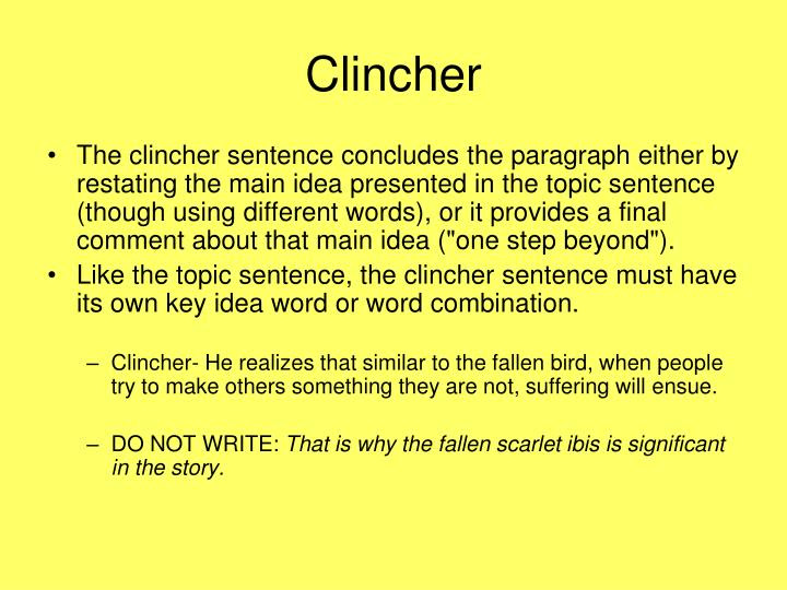 how to write a clincher sentence in an essay