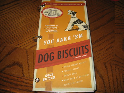 biscuit making kit with cookie cutters and bags to put the treats in