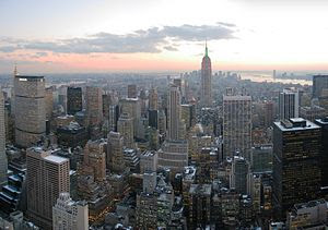 English: Looking south from Top of the Rock, N...
