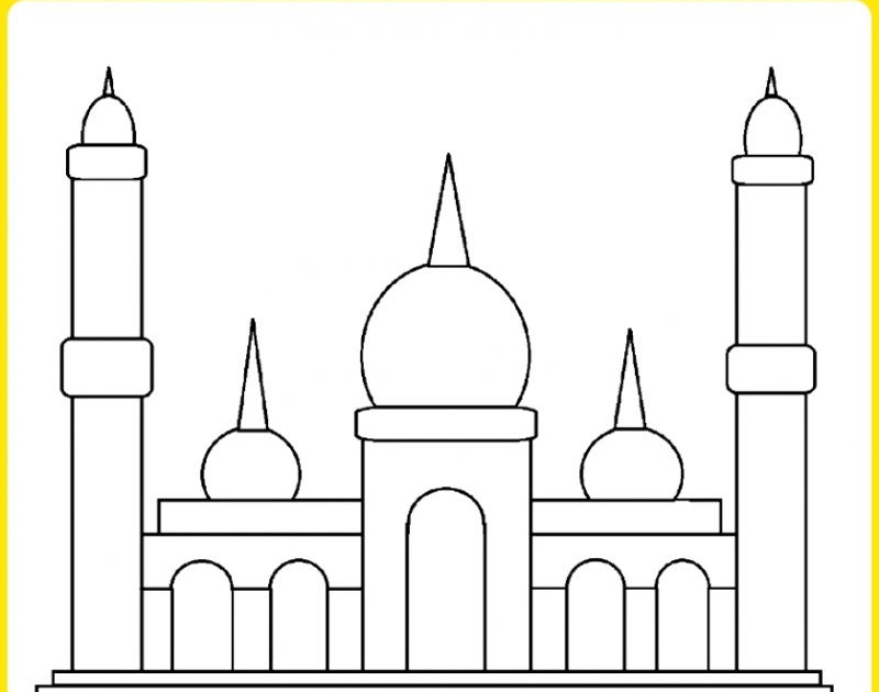 Gambar Masjid Kartun Yang Mudah Digambar Lukisan Masjid Kartun Cikimm