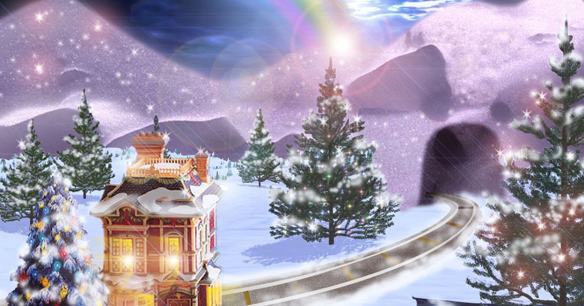 Cartoon Christmas Scenery Background - mendijonas.blogspot.com