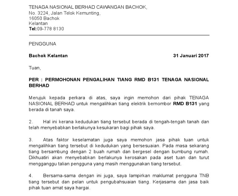 Format Surat Rasmi Bagi Pihak