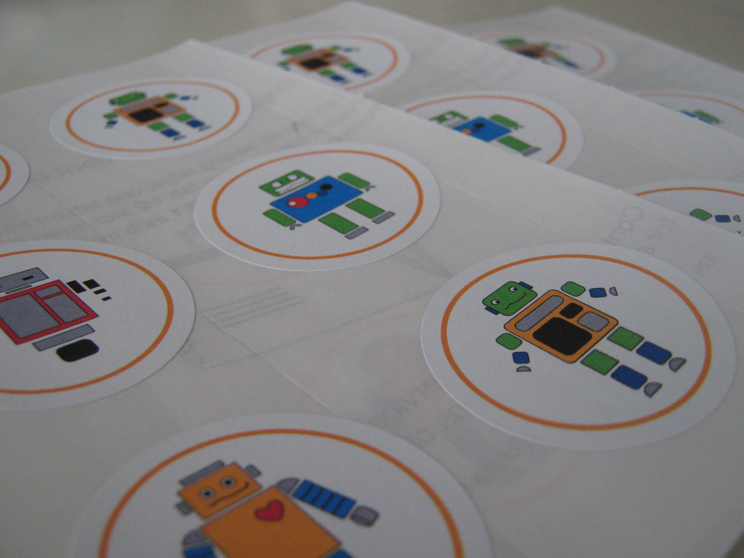 Reserved for amandagooch Robot Stickers - Set of 24